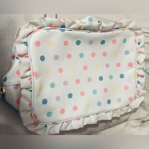 NWOT Stoney Clover Lane Shopbop Polka Dot Ruffle Large Pouch - Limited Edition